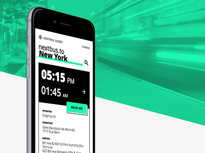 nextbus.to result screen bus concept interface iphone minimal mobile quick search travel ui ux web