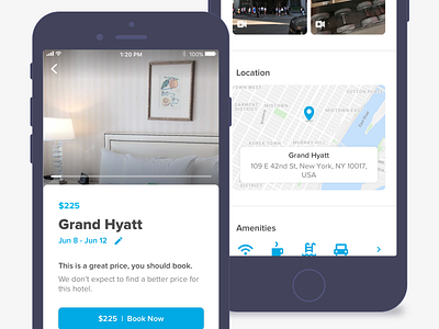 Updating the Hotel Screen app booking hotel interface ios minimal mobile product travel ui ux