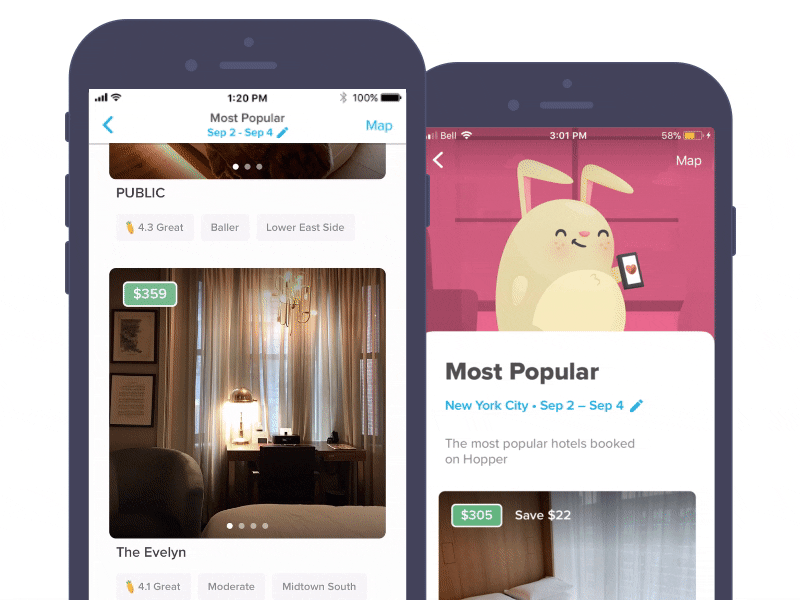 Hotels collection screen booking design gif hotel interface ios mobile product sketch travel ui ux