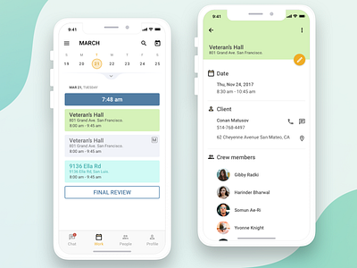 Fibo Calendar And Messaging calendar app field teams messaging sketch app ui deisgn ux design
