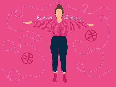 hello debut dribbble fashion illustration ipad procreate