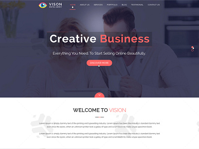 Vision Digital Agency – Corporate One Page PSD Template