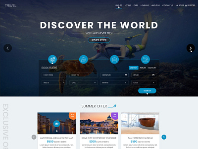 Travel Booking Website Creative Design Layout