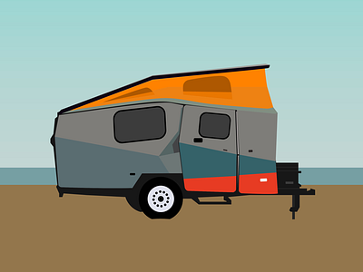 10_flat_cricketcamper affinity designer beach camper cricket flat vector