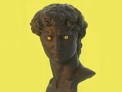 Golden eyes cinema 4d statue golden eyes