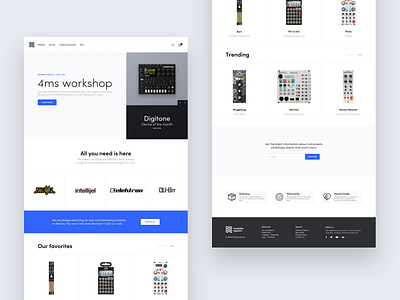 Modularsquare : Website & Logo Concept ecommerce landing logo modular product details store synth synthesizer ui userinterface ux visual identity web webdesign website