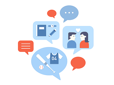 Onboarding illustration chat chatting function introduction onboarding service