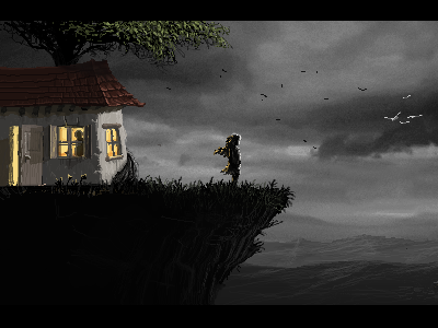 Behind Nowhere 16 2d bits clouds dark forest game house mood pixel pixel art retro tree