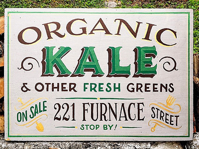 Kale Sale Sign lettering signpainting