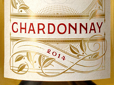 Chardonnay Label illustration killed lettering wip