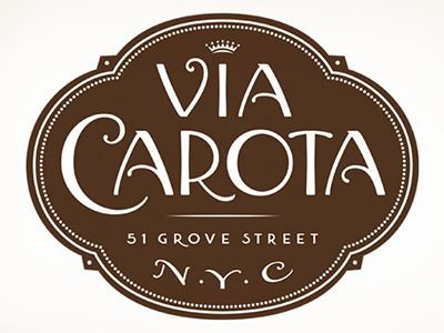 Via Carota Logo branding lettering restaurant