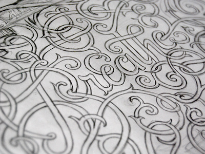 Remember To Breathe baroque lettering sketch typography