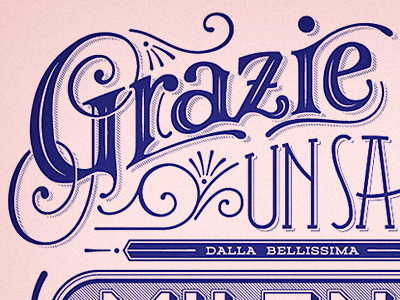 Grazie Postcard italian lettering typography vernacular