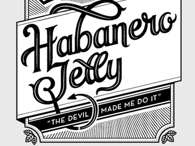 Habanero Jelly II lettering packaging sketch
