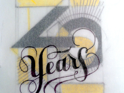 40 Year Anniversary 70s lettering letterpress pratt