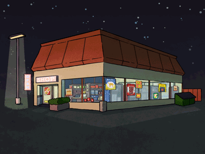 1 a.m Convenience convenience flicker night shop snacks store