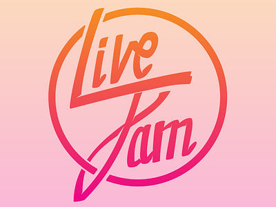 Live Jam design gradient icon lettering logo logotype typography vector