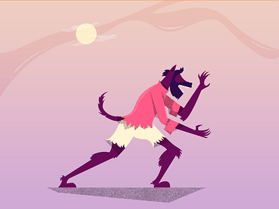 Myth character character art character concept characterdesign color design flat gradient illustration myth texture vector werewolf