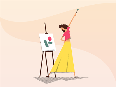 The Artist artist canvas character character art character concept characterdesign color design flat girl gradient illustration paint painting texture ui vector