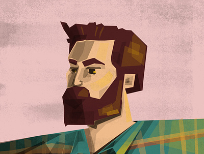 Selfie beard character character art characterdesign color design grunge illustration man portrait selfie texture vector