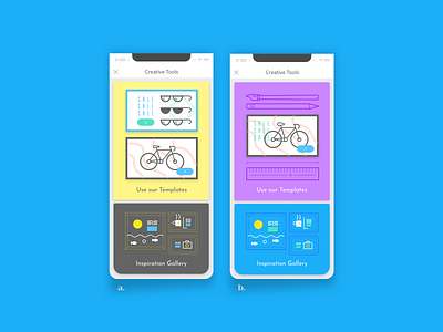 Creative Tools bike gallery glasses interaction interface design ios iphone mobile mobile app redesign tools uiux