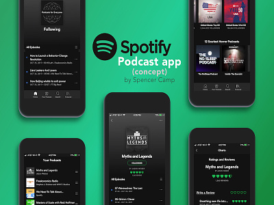 What if Spotify made a Podcast App? apps design concepts product design spotify usui