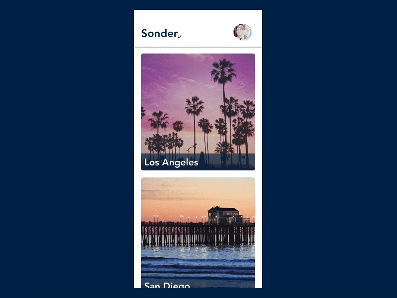 Sonder | Travel App (sidebar)