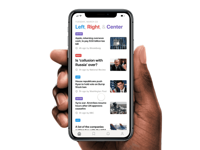 Left, Right, & Center design framer interaction design ios news politics product design ui ux