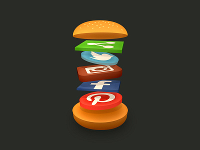 Social Media Burger burger illustration social media