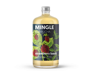 Mingle kombucha | label and branding project by Mild Tiger beer can bottle label consumer branding craft beer floral hand painted illustration kombucha label design logo package design packaging