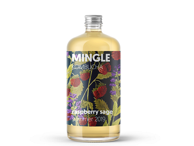 MINGLE kombucha | label and packaging project by Mild Tiger beer can brand and identity coffee packaging consumer branding handmade illustration illustration kombucha bottle label and box design label design package design