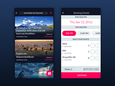 TheBesty App app app ui calendar explore ticket selector tickets time selector tours tours activities ui ux