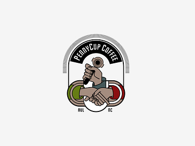 PennyCup Coffee Logo branding illustration logo