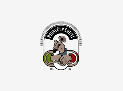 PennyCup Coffee Logo branding illustration logo