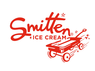 Smitten Ice Cream ice cream logo red smitten wagon