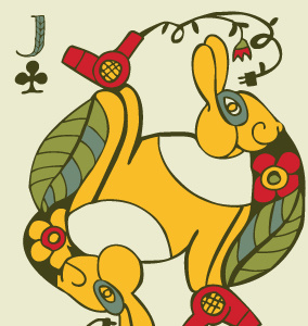 Hare Dryer Jack Clubs hair dryer jack leaf playing card rabbit