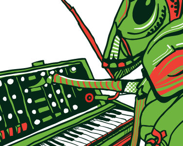 The Grasshopper and the Moogerfooger grasshopper moog moogerfooger music poster