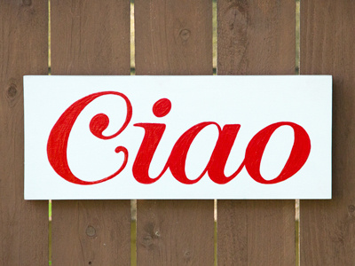 Ciao Sign 1shot lettering script sign painting type