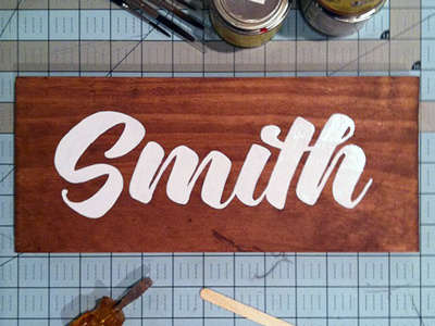 Smith Sign 1shot lettering ligature script sign painting type