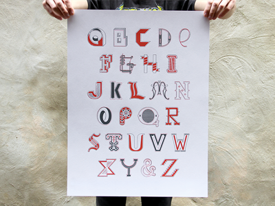 Alphabet Screen Print alphabattle illustration lettering poster type