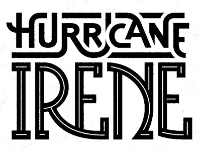 Hurricane Irene lettering ligature texture type