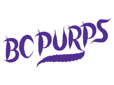 BC Purps leaf lettering logo marijuana medical smoke typography weed