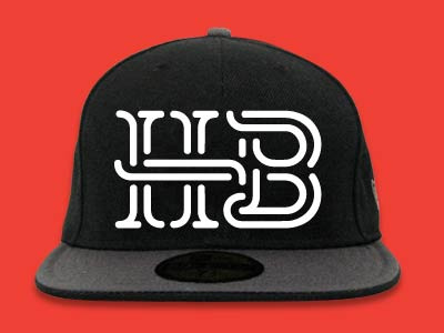 HB apparel hat lettering logo type