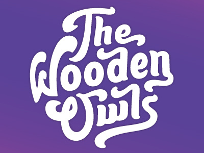 The Wooden Owls lettering psychedelic swash type