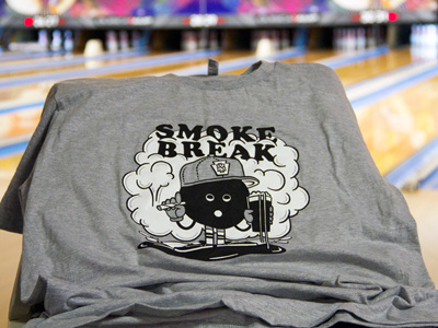 Smoke Break Screen Printed T-Shirt bowling illustration screen printing