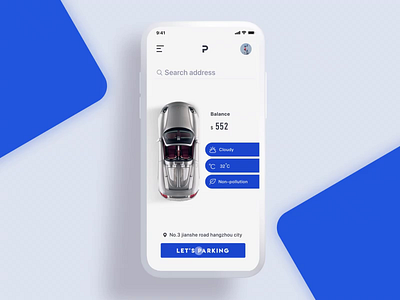 Day 5_Parking application animation car app design gif iphone parking app ui ux