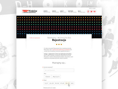 TEDxKrakow Registration a11y accessibility event event registration form minimalist registration ted tedx tedxkrakow ux website