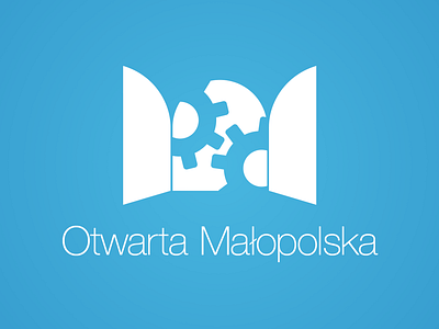 Otwarta Malopolska Logo blue branding identity logo logotype minimal typography