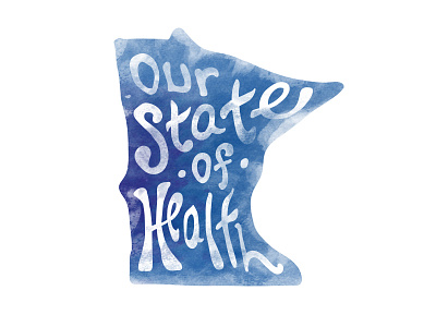 Stateofhealth custom typography hand drawn watercolor