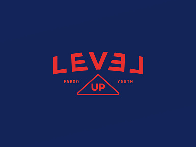 Level Up Identity (proposed) arrow logo mirrored type v youth